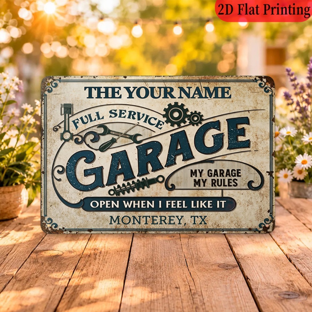 Auto Repair Shop Names - Papan Tanda Logam Vintage untuk Perbaikan